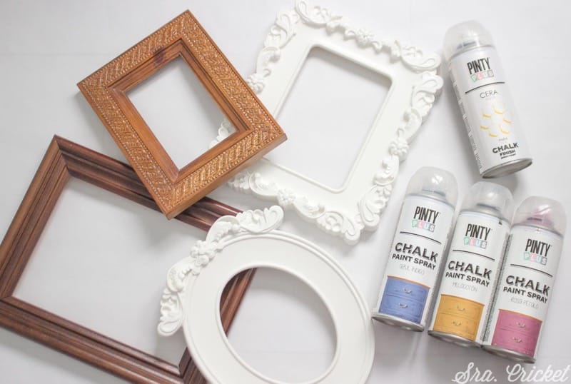 painting materials frames with chalk spray paint Pintyplus