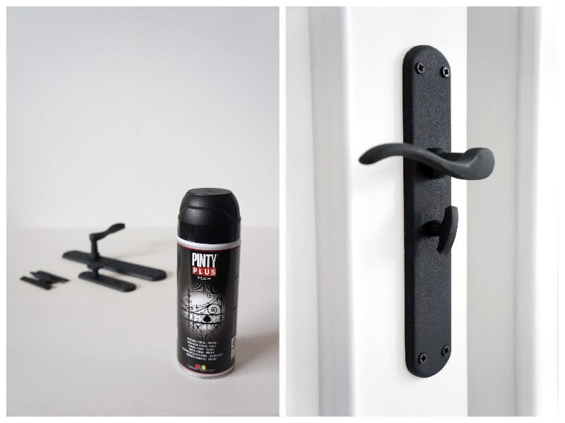 renew handles, knobs and hinges with wrought iron spray paint Tech Pintyplus