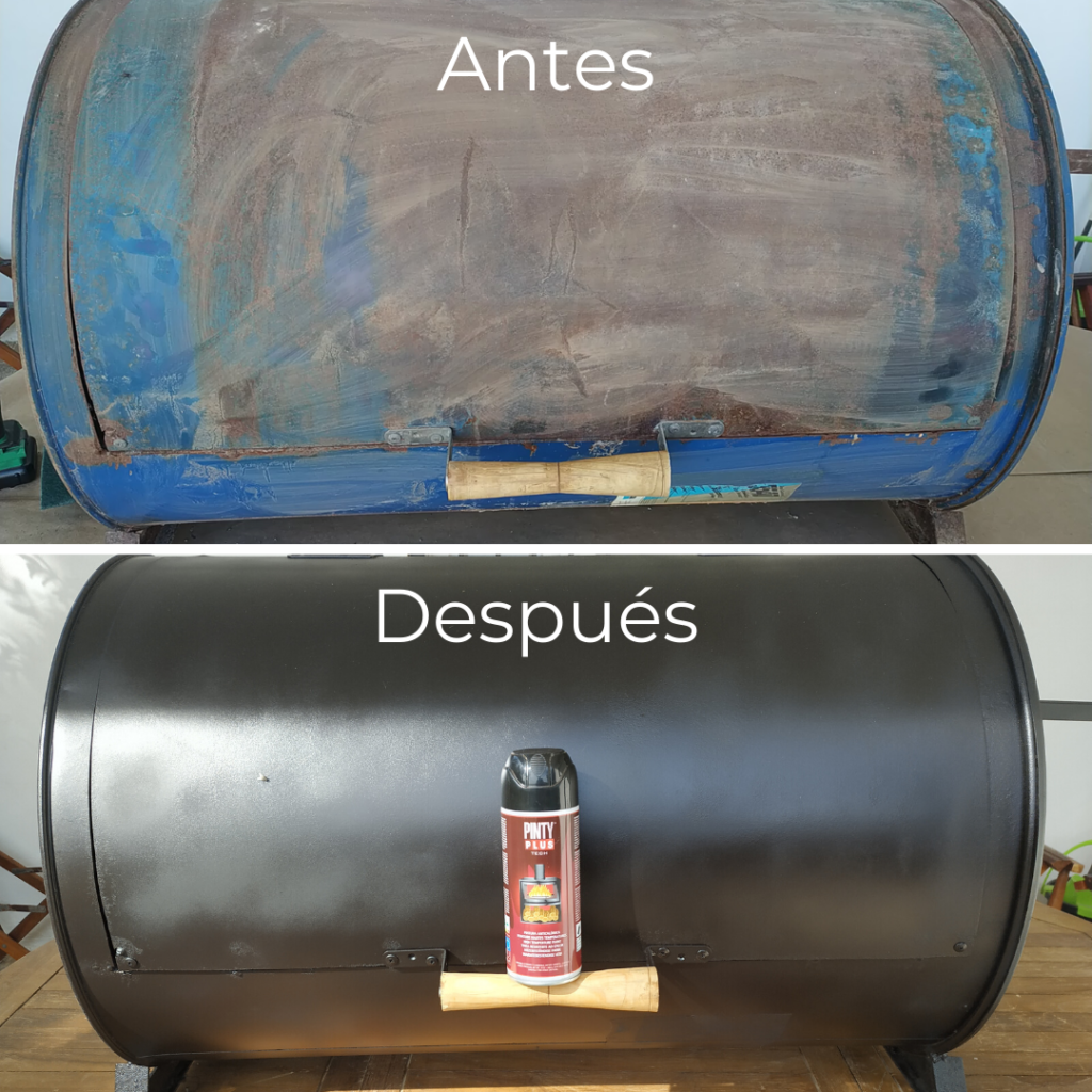 antes y despues de reparar y recuperar materiales ignífugos con pintura anticalorica  pintyplus
